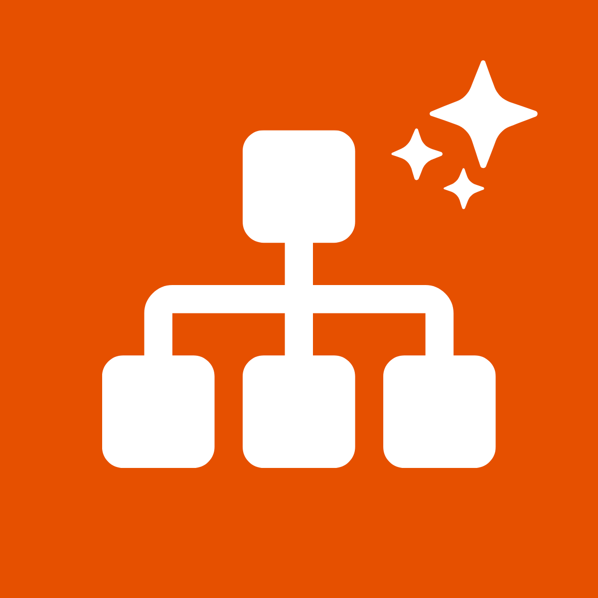 LLMs TXT logo, an orange square with a white map of linked pages