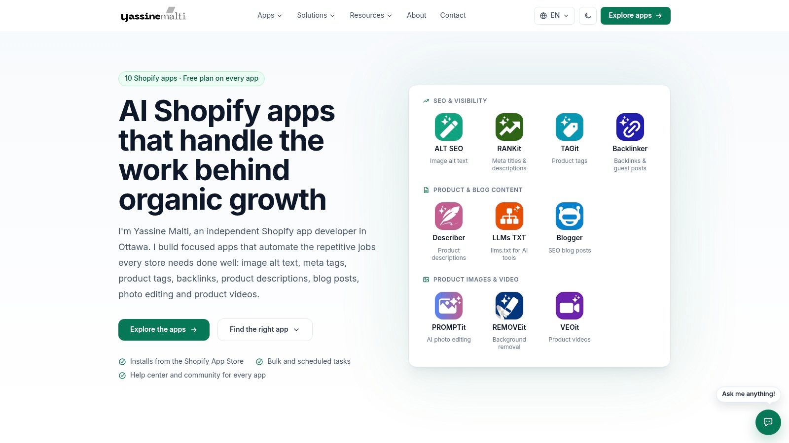Screenshot from https://yassinemalti.com